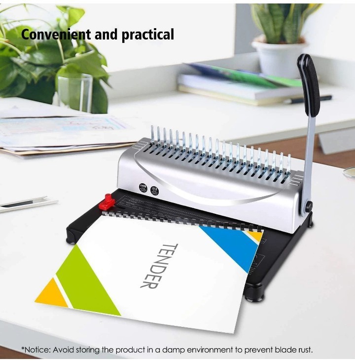 MAKEASY Binding Machine, 21-Hole, 450 Sheets, Comb Binding Machines with 1 Bo...