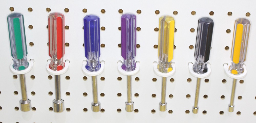 White Plastic Peg board Multi-Purpose Tool Holder 50 Pack PEGBOARD NOT INCLUDED