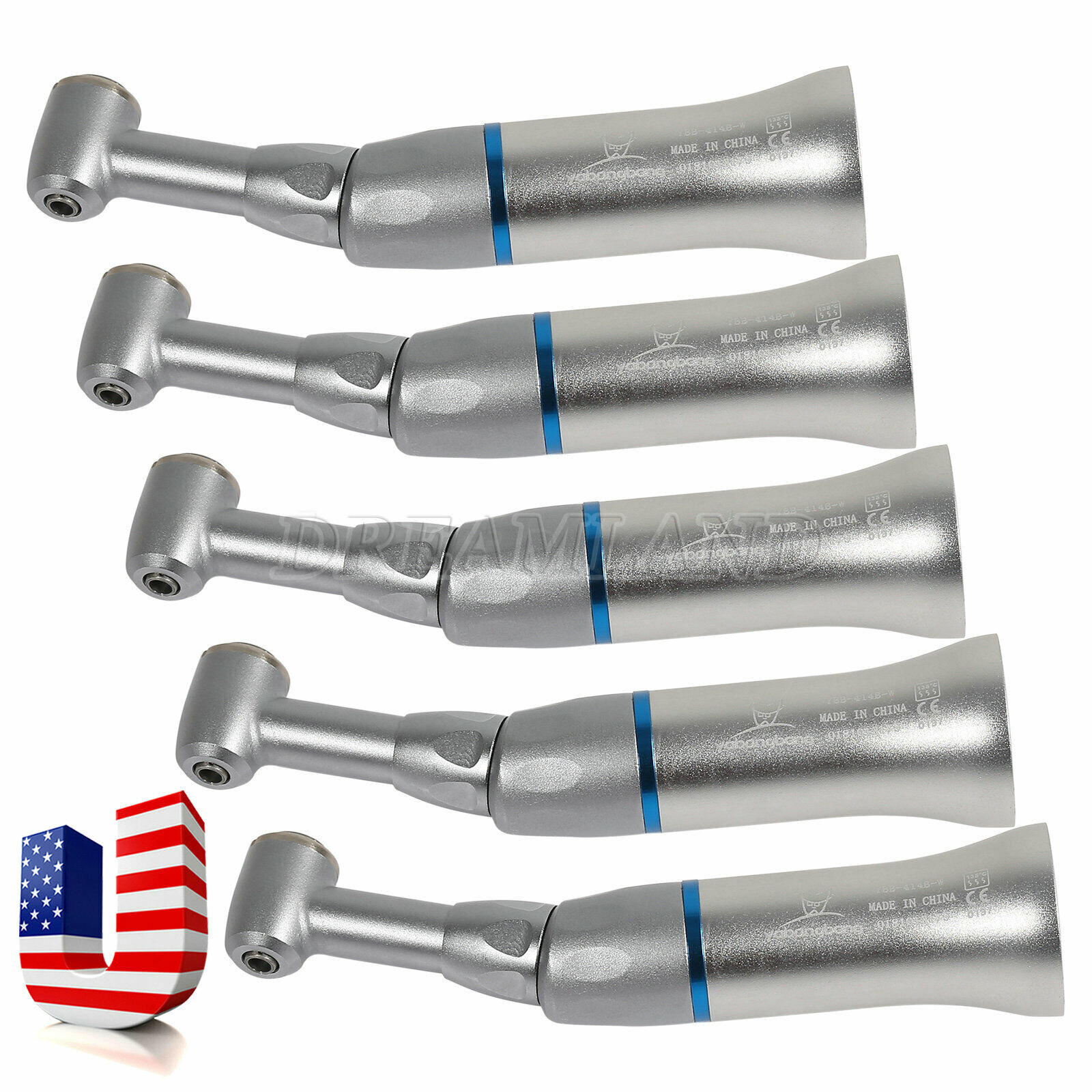 5 NSK Style Dental Slow Speed Handpiece Push Button Contra Angle USA WAREHOUSE