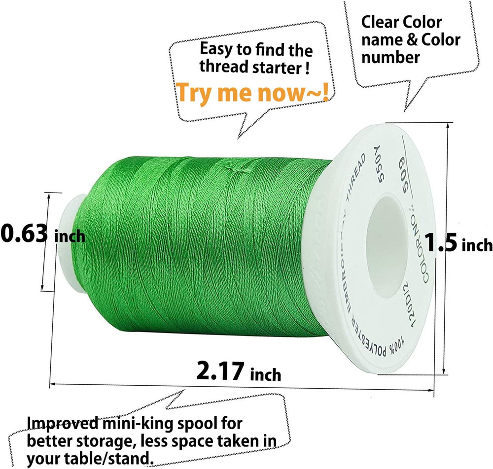 32 Madeira Colors Polyester Embroidery Machine Thread Kit 500M (550Y) Each Spool