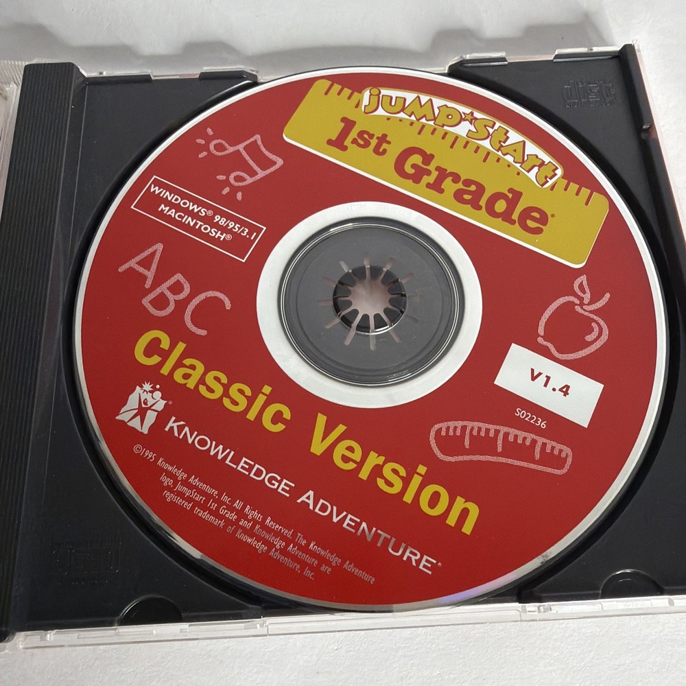 Jump Start 1st Grade Classic Version PC Windows/Mac CD-ROM Rare Game Tested!
