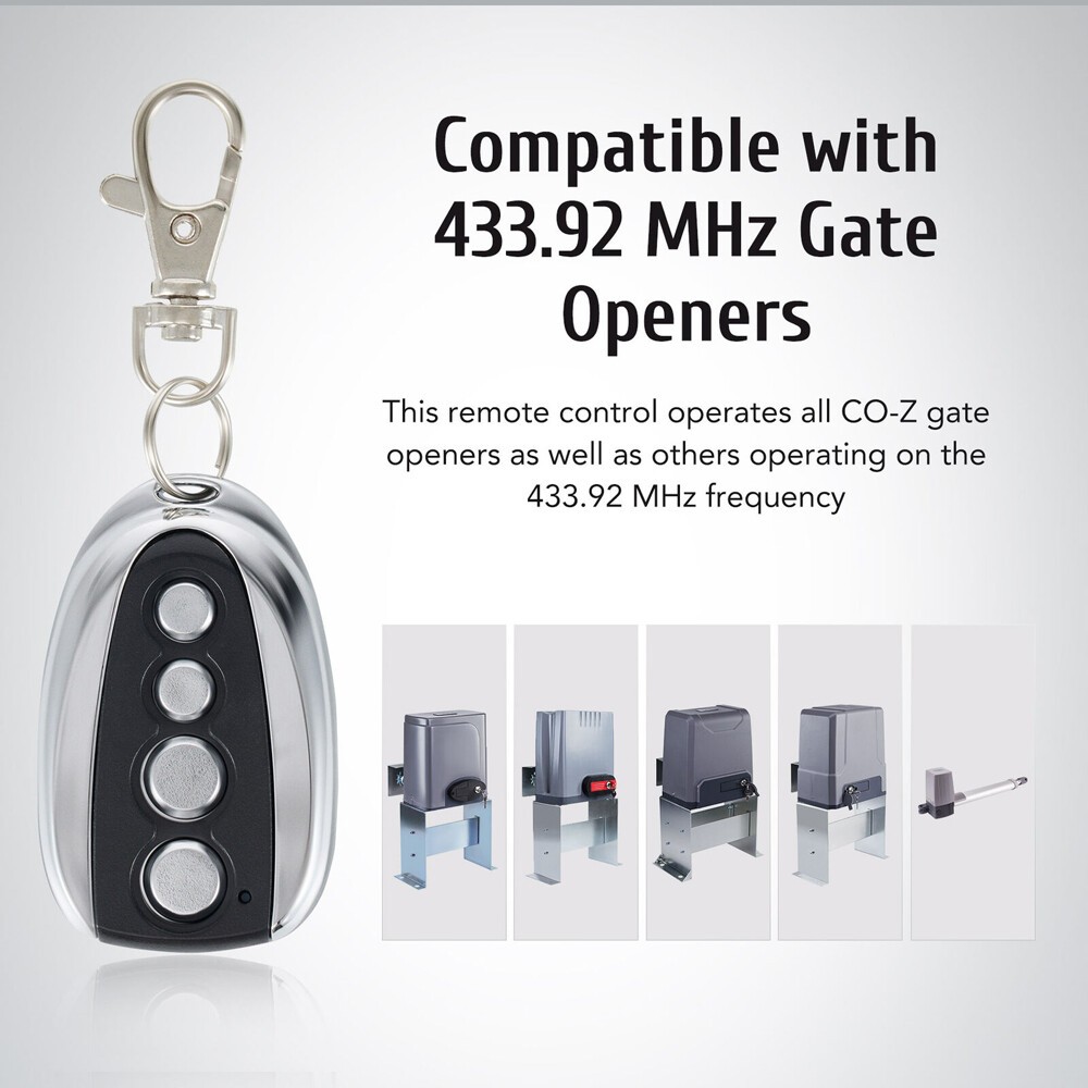 2X Remote Control Backup Key Sliding Gate Opener Automatic Operator 433.92MHz US