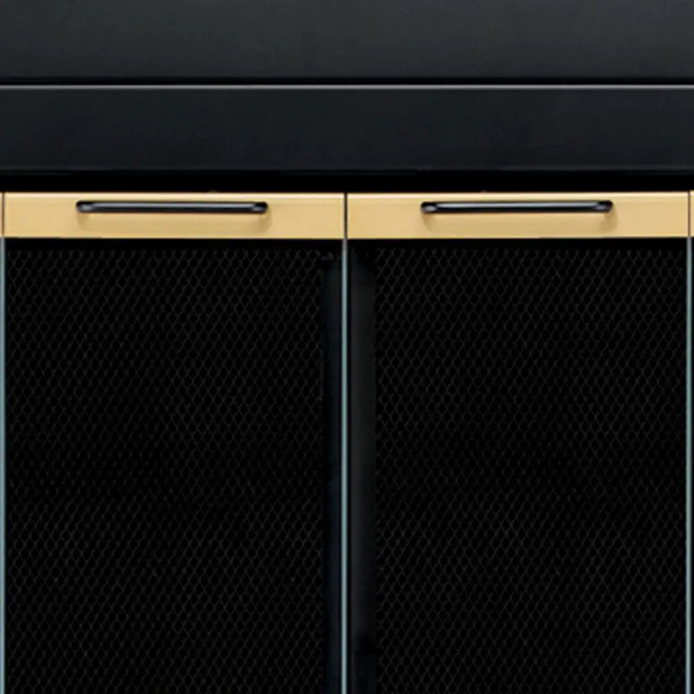 Fireplace Screen And Glass Doors Small Mesh Panel Heat Resistant Insulation