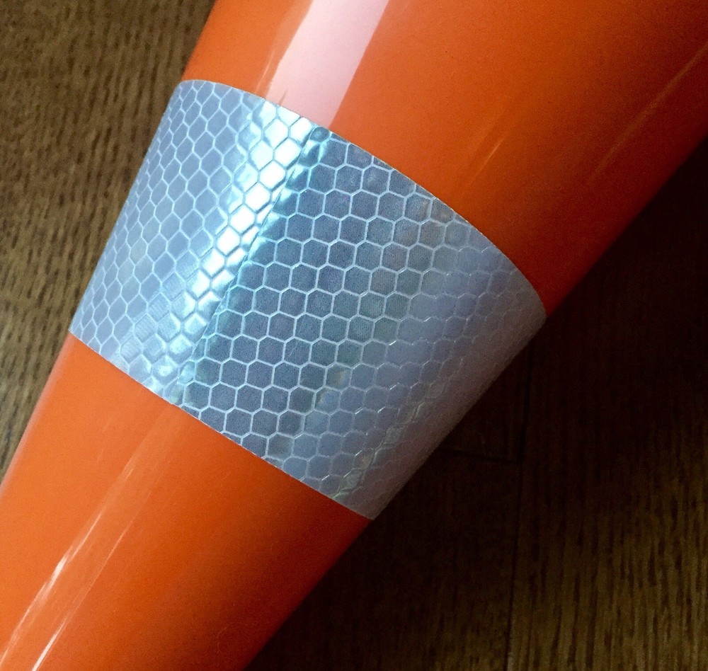 4 Orange Safety Cones Reflective Traffic Sports Night Mountable Stackable Set