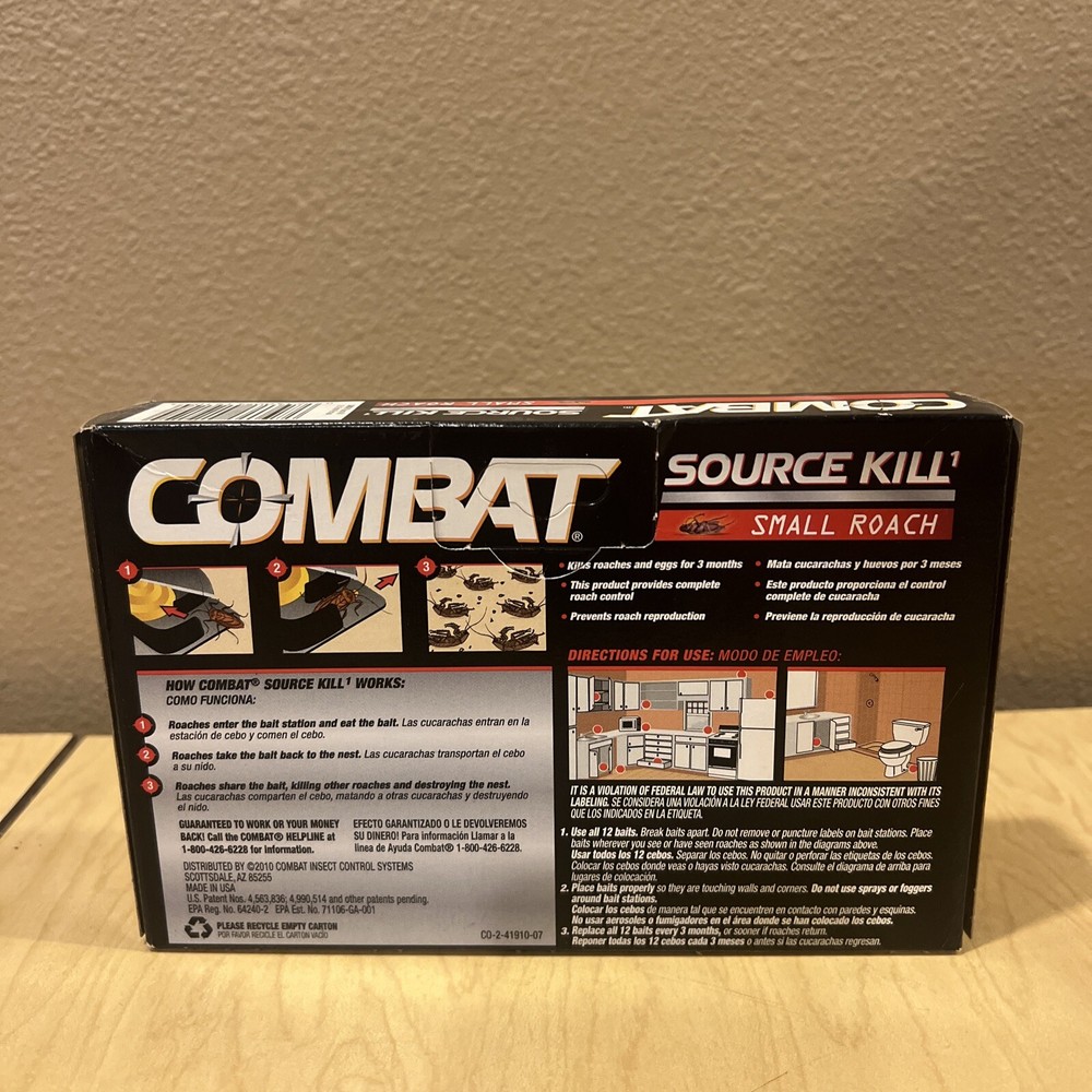 Combat Source Kill 41910 Roach Control 12 Bait Stations