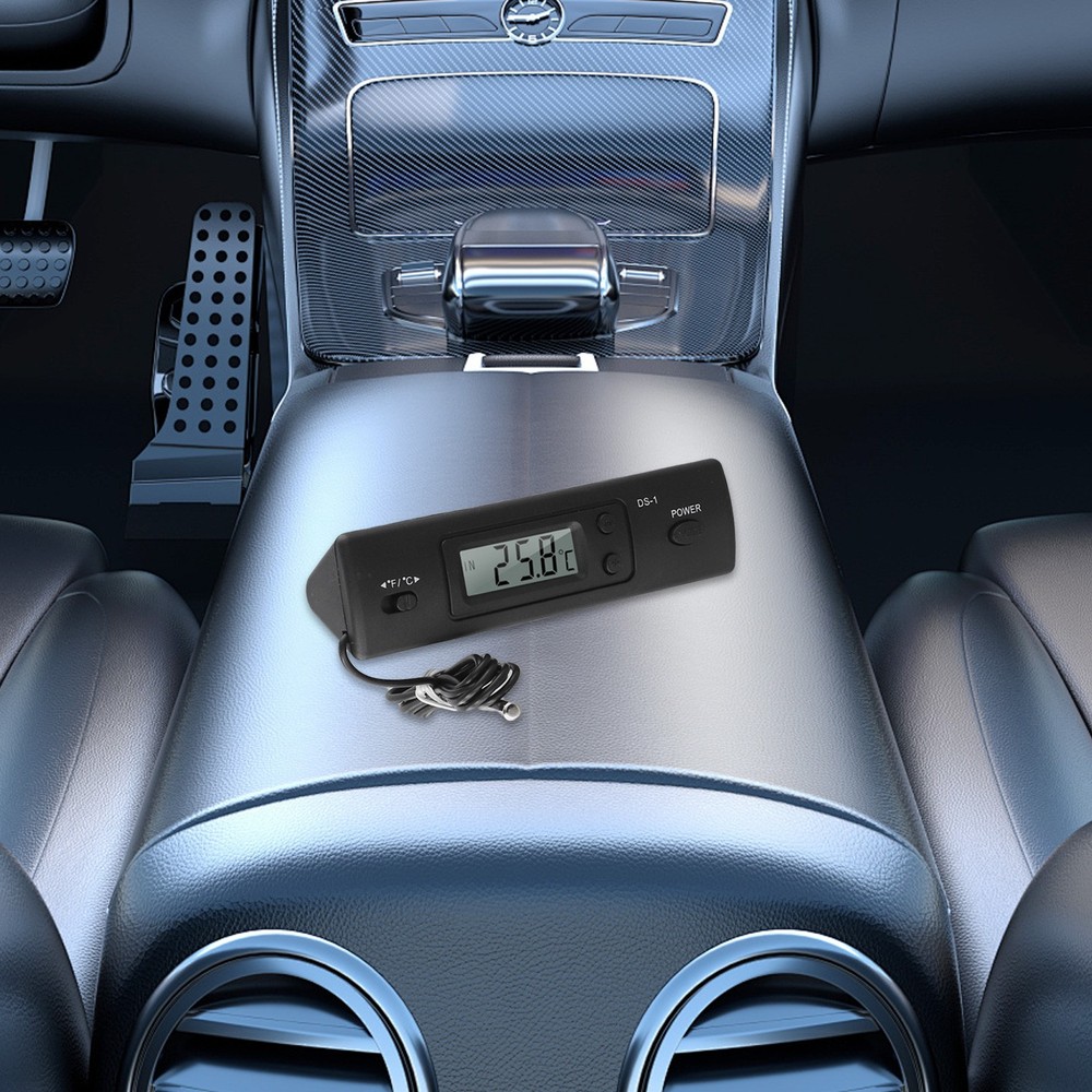 Car Thermometer LCD Screen Digital Clock Multi Function Temperature Display