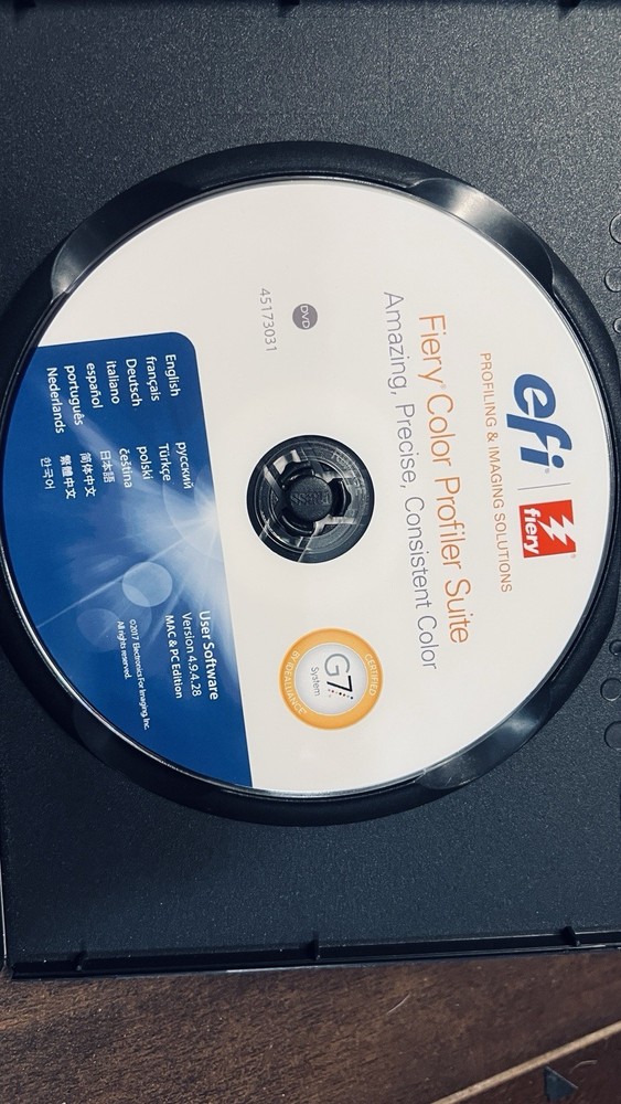 EFI. G7 New Version. Color profiles software