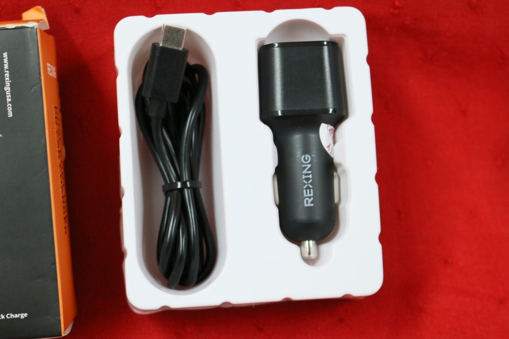 Rexing - 78W Vehicle Quick Charger / 1 USB-C & 1 USB Port For iPhone/Andriod #U1