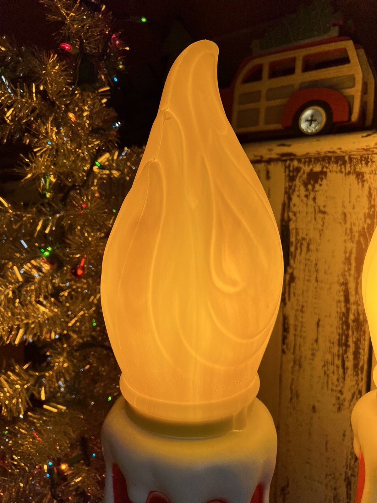 Blow Mold Flame Top For Vintage General Foam Christmas Candle New Stock