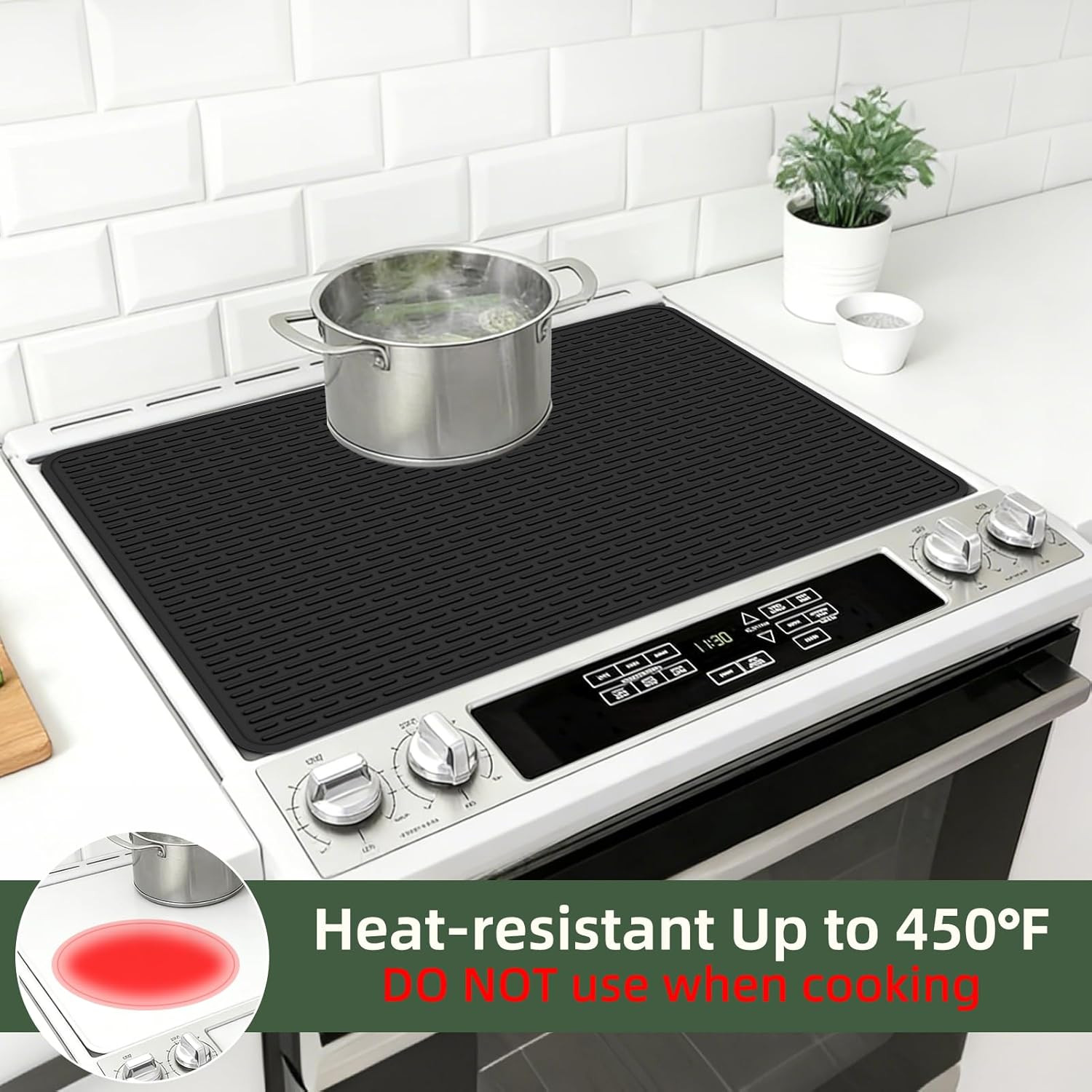 Stove Top Cover for Electric Stove - Silicone Stove Mat for Glass Top Stove, Gla
