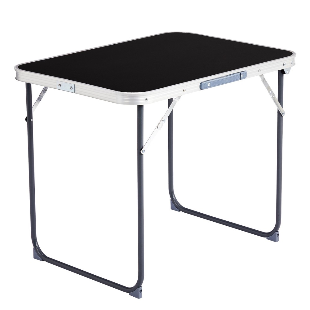 2.3ft Aluminum Camping Folding Table Black