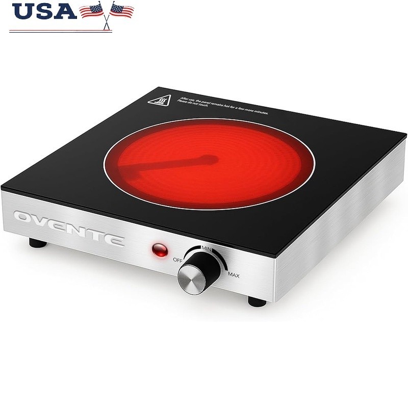 Electric Infrared Portable Burner Compact Cooktop Quick Efficient Heating