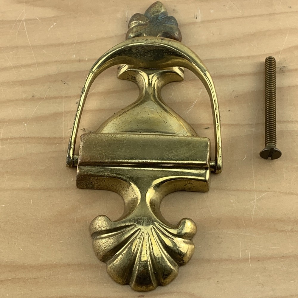 Vintage Ornate Solid Brass Door Knocker 7'' High.