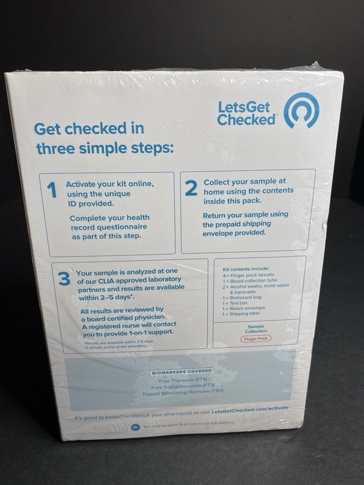 NEW Lets Get Checked Thyroid Testing Kit SEALED *read exp*