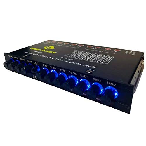 BREQ7 7 Bands Parametric Equalizer for Car Audio Stereo Amp Sub High Level