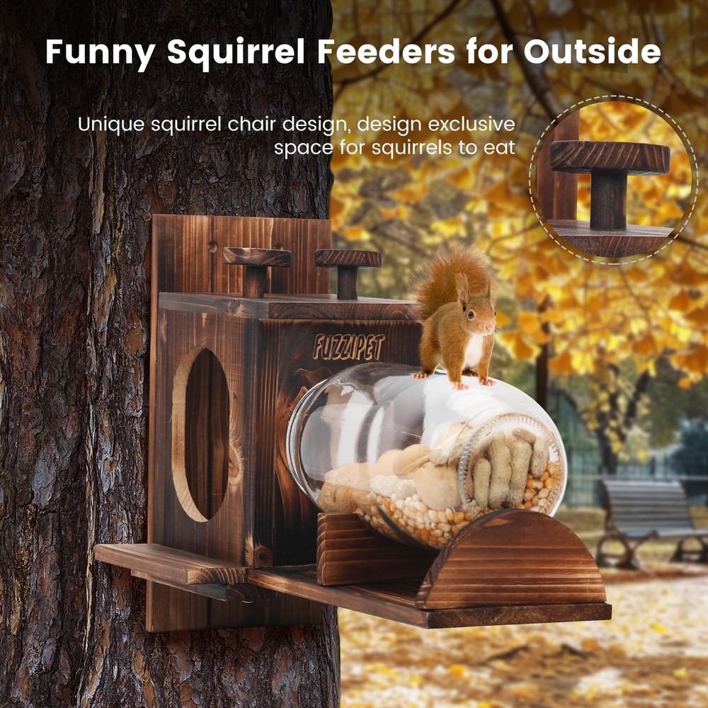 Large Squirrel Feeder with Removable Storage for Corn and Peanuts
