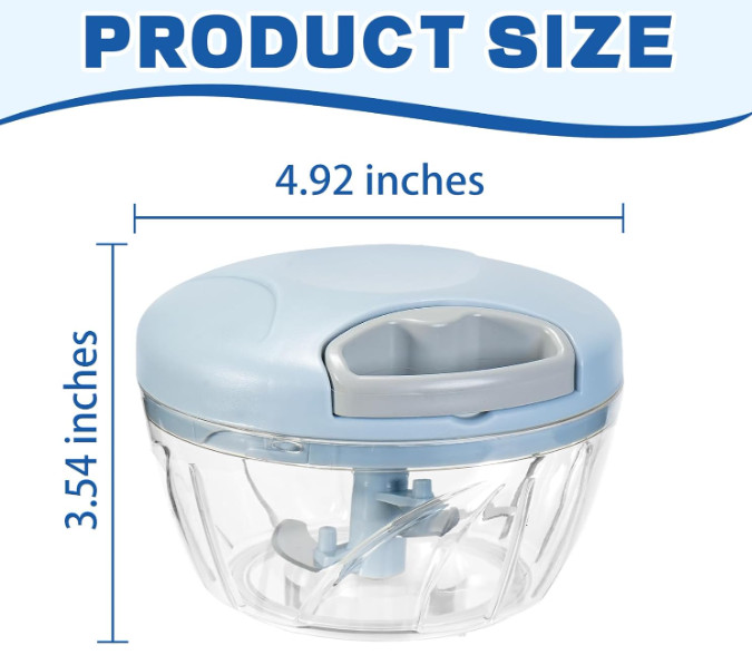 Manual Food Processor Vegetable Chopper, Portable Hand Pull String Garlic Mincer
