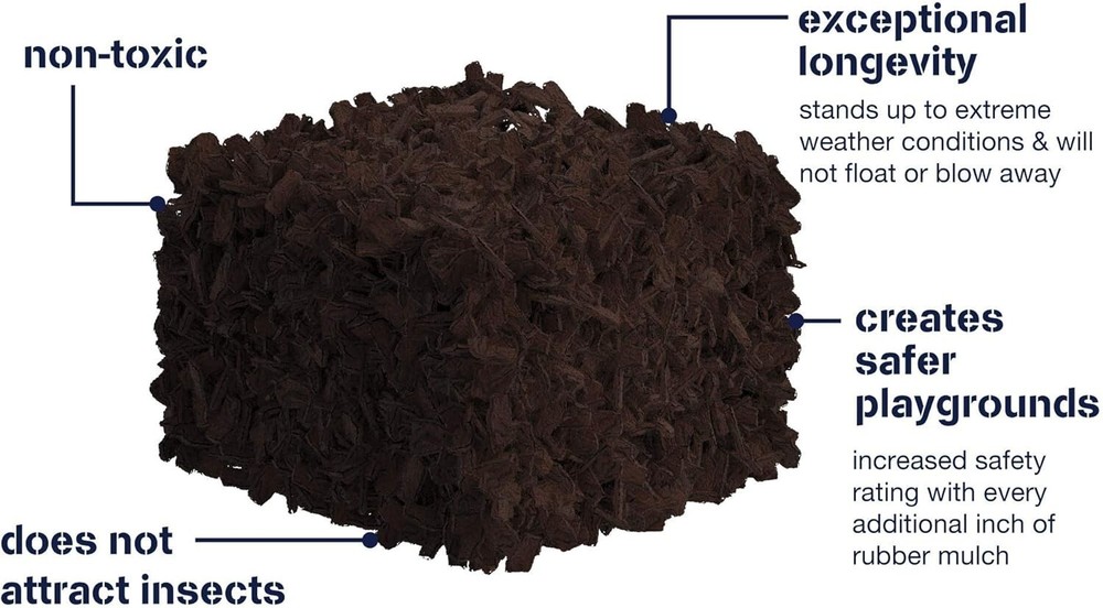 Rubber Mulch Nuggets Protective Flooring for Playgrounds, Swing-Sets,20 lb