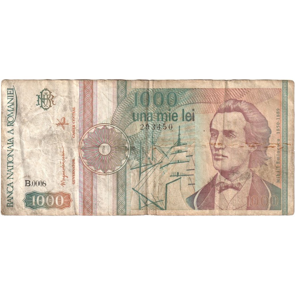 [#196687] Romania, 1000 Lei, VG