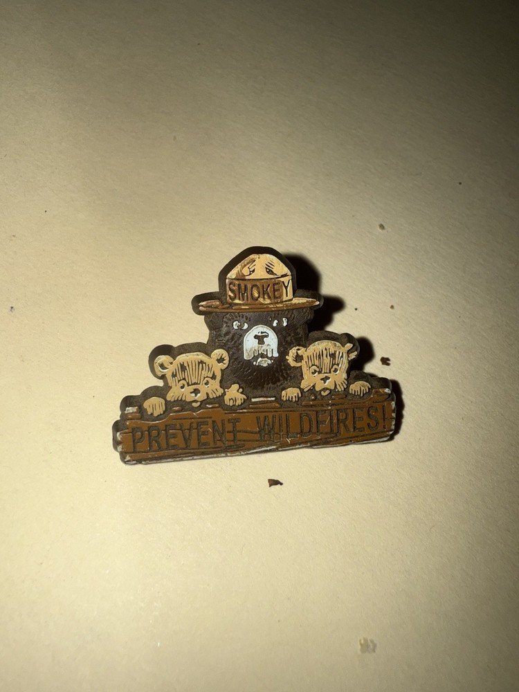 Signed Vintage Smokey Bear “Prevent Wildfires!” Pin