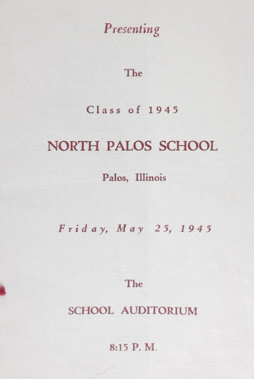 North Palos School Program 1945 Palos Illinois