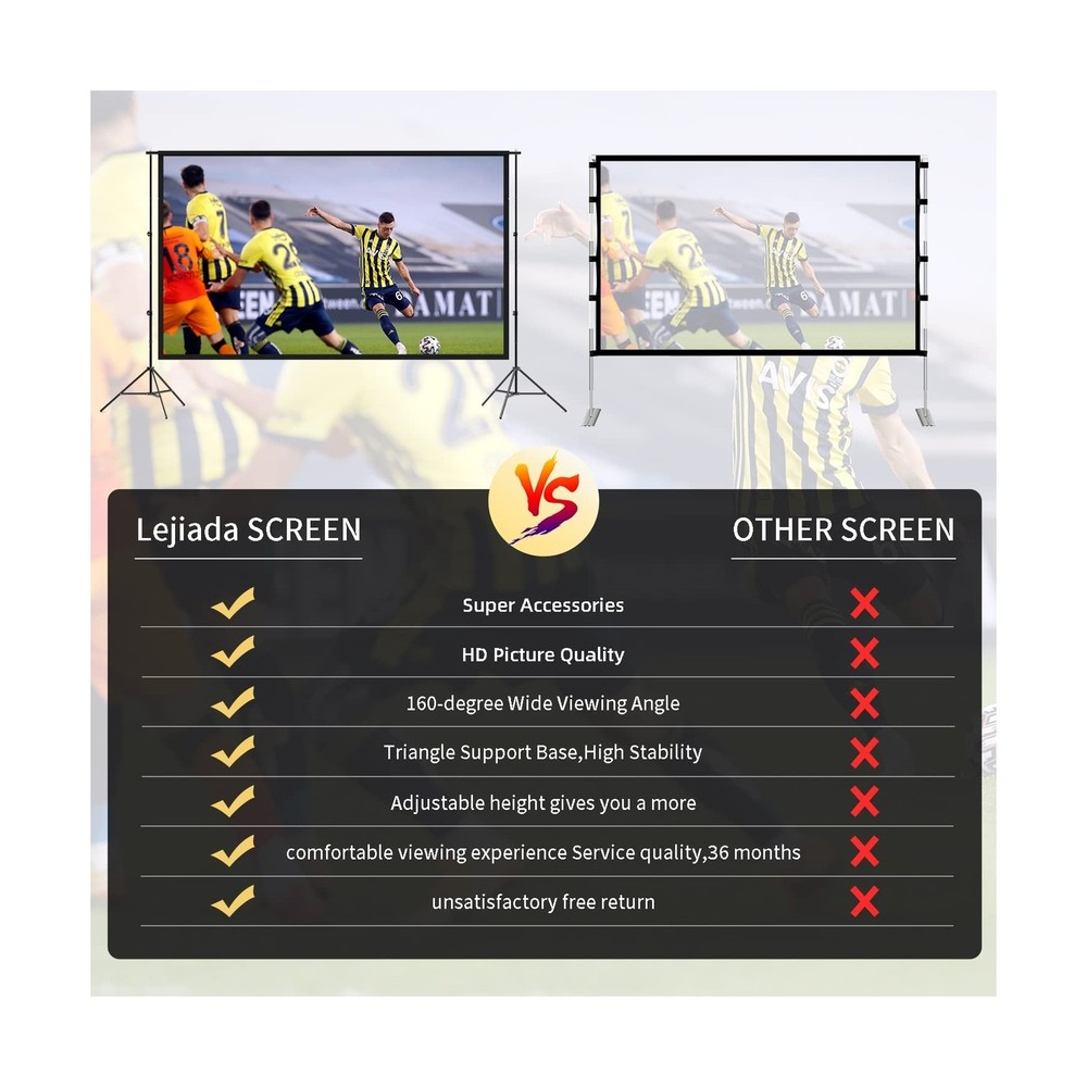 Projector Screen with Stand,120 inch Portable Foldable Projection ScreenHD 4K...