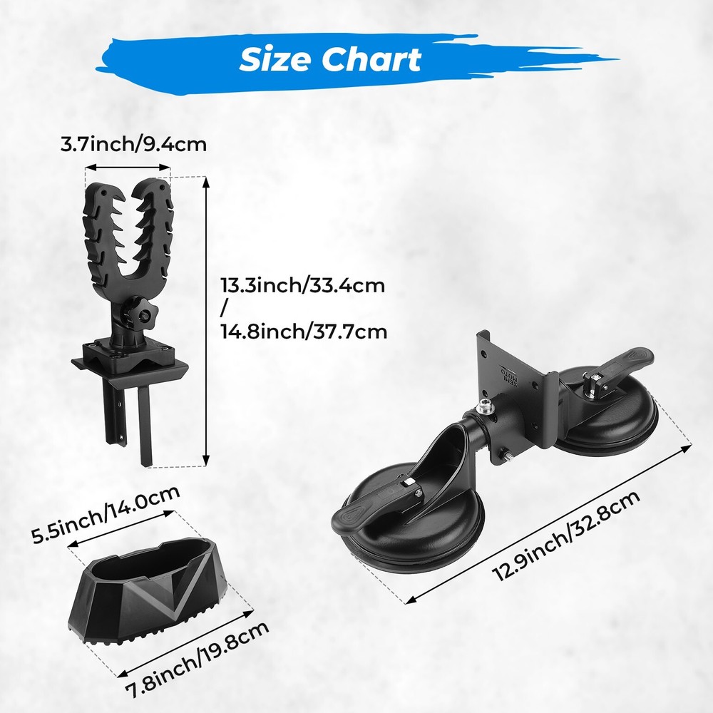 Adjustable Gun Mount with Enclosed Suction Cup for Tractor Cab UTV Windshield