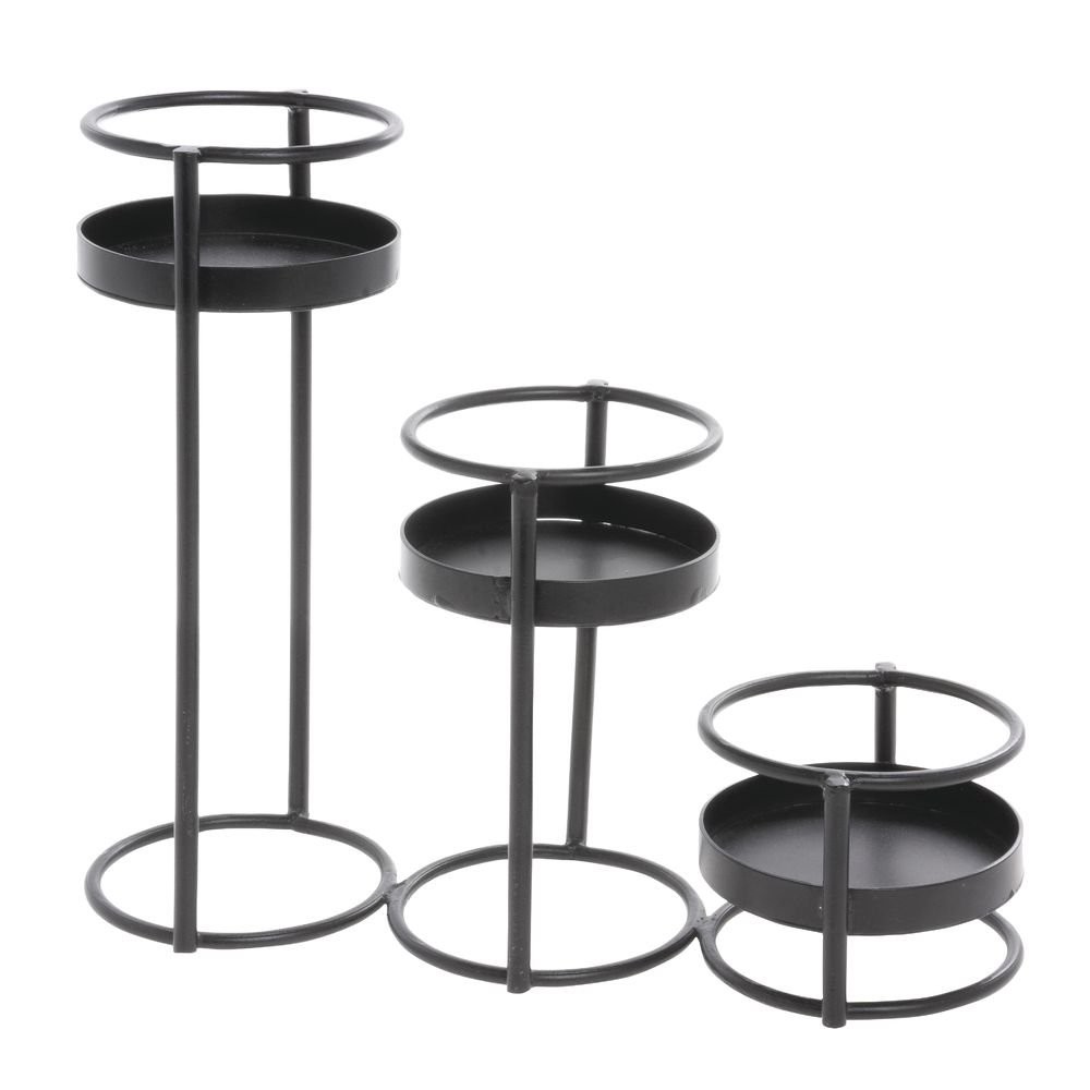 HUBERT® 3-Tier Serving Stand Black Metal