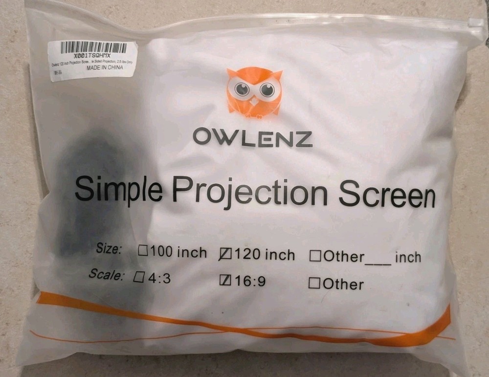 Owlenz Simple Projection Screen 120 Inch With Adhesive Strips