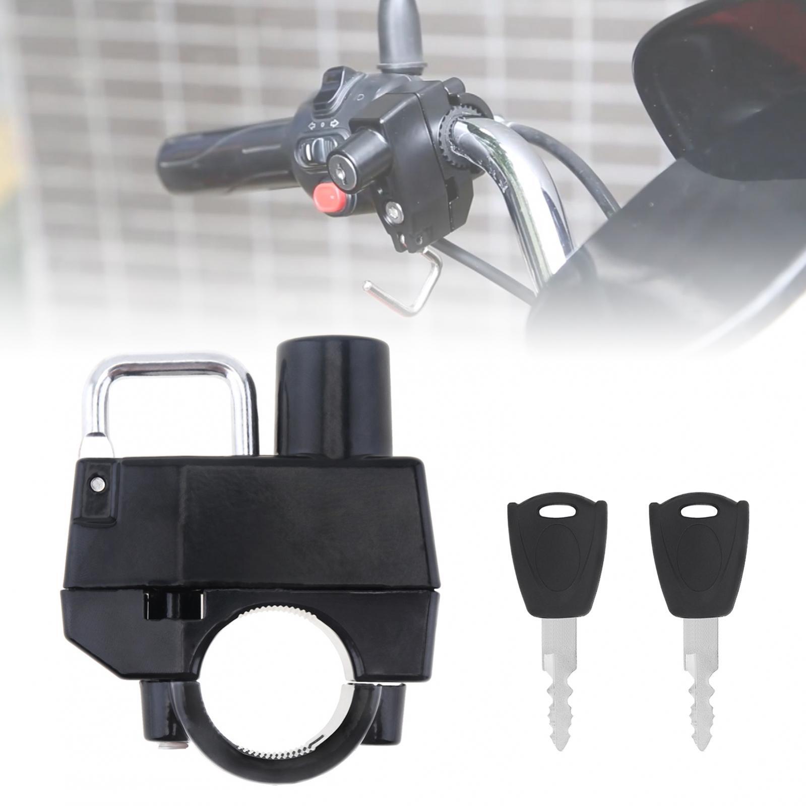Motorcycle Helmet Lock Handlebar 22mm-25mm Anti-theft Security Motorbike 2 Keys