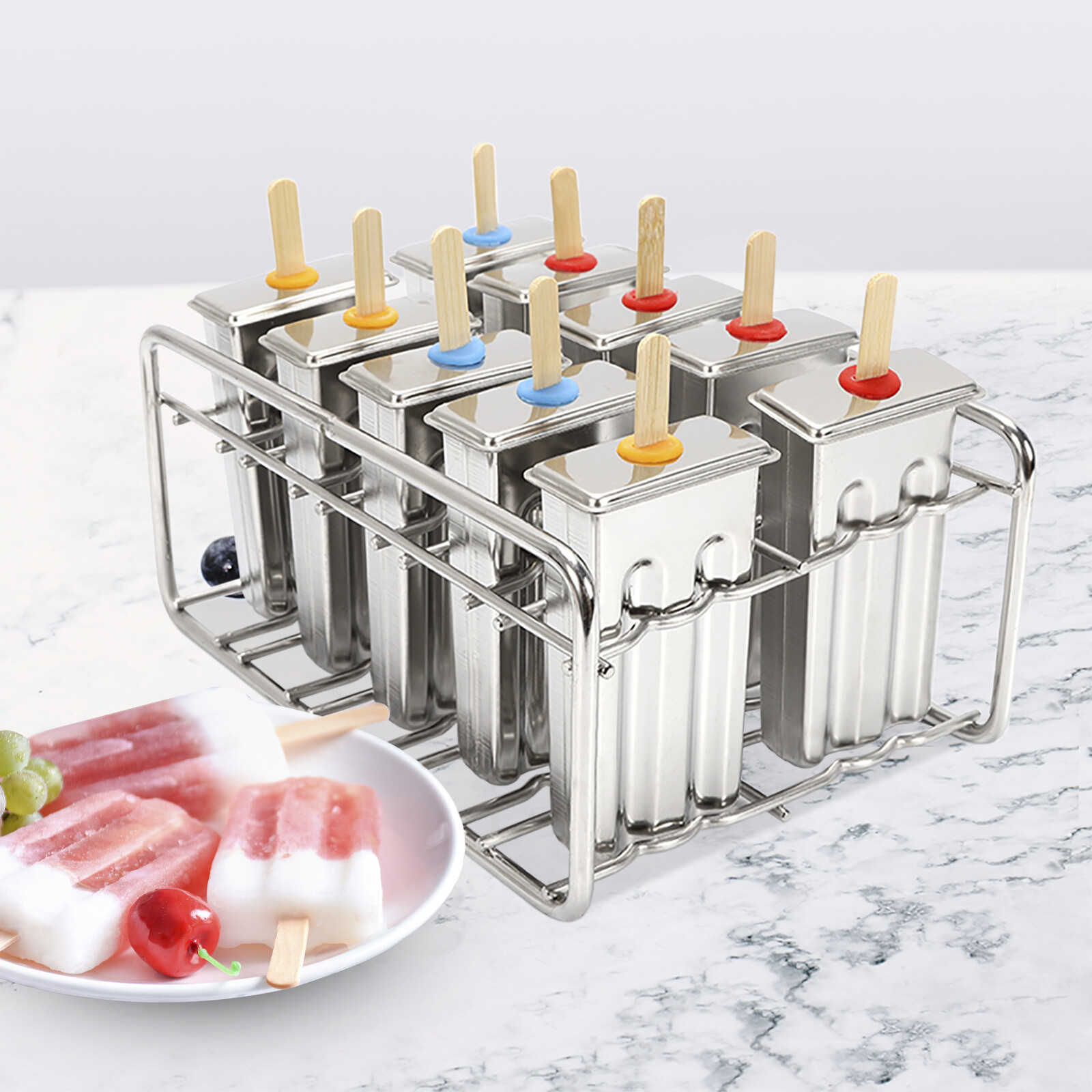 Stainless Steel Molds Pop Lolly Ice lolly Ice Cream Stick Holder Mold 10 PCs
