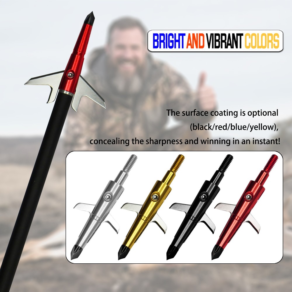 12Pcs 100Gr Swhacker Hunting Broadheads Expandable Sharp Blade Crossbow Tips Bow