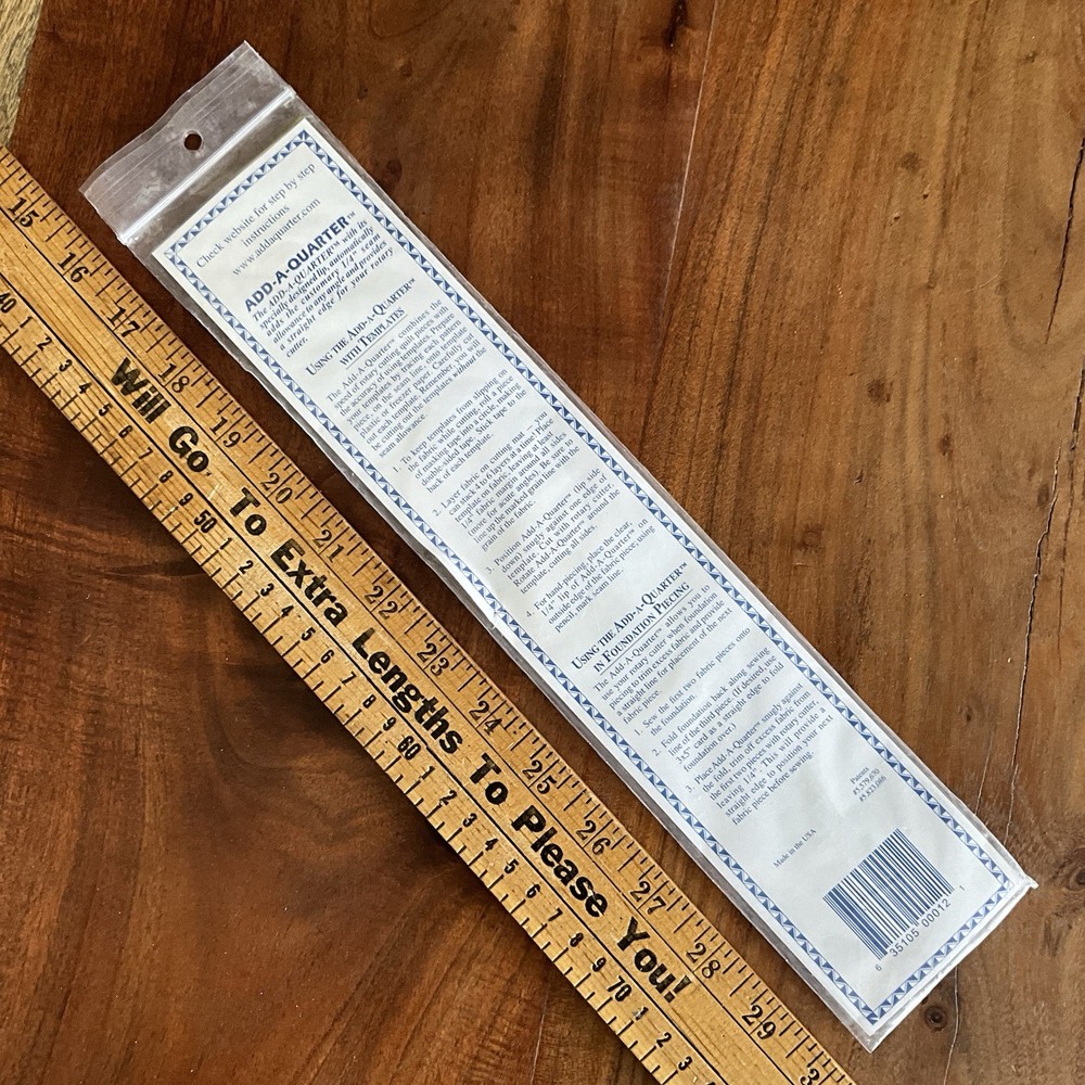 CM Designs Add-A-Quarter Plus 12" Yellow Ruler