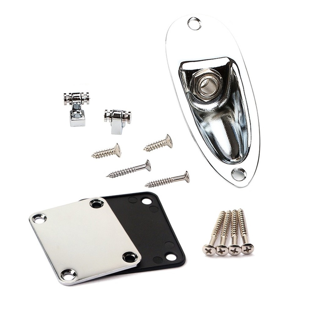 Electric Guitar Roller String Tree Retainer Neck Jack Plate with Screws