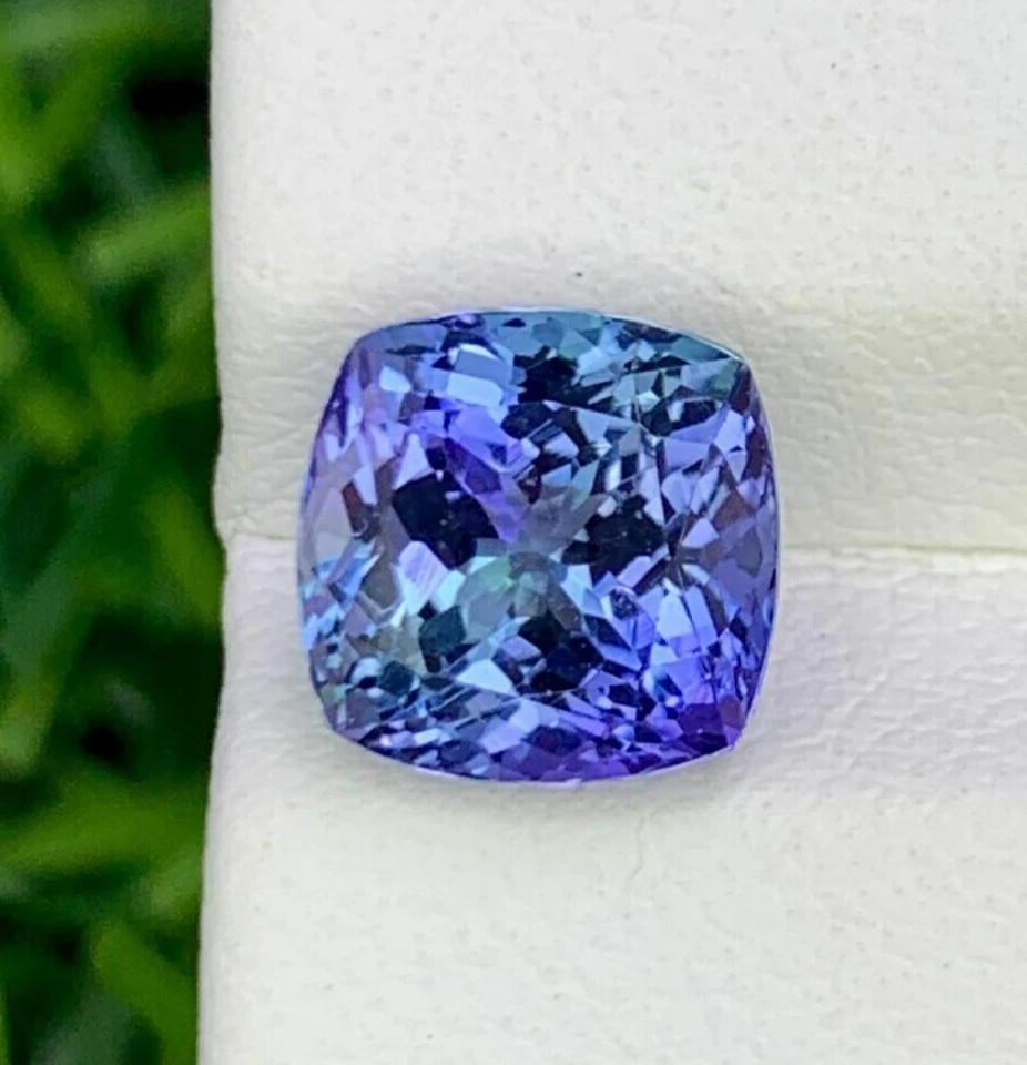 Natural Blue Tanzanite Cushion 9-10 Ct Extremely Rare Certified Loose Gemstone