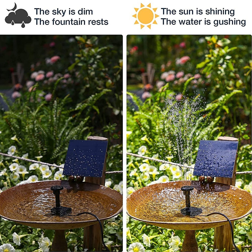 Solar Power Fountain Floating Water Pump for Bird Bath Pond Pool