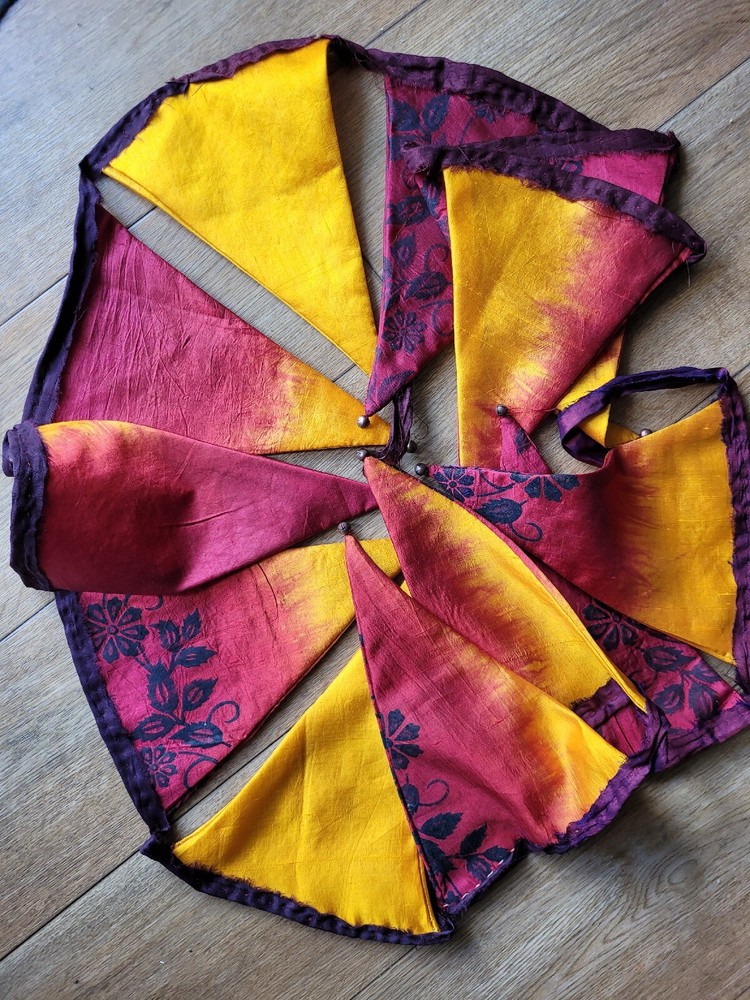 Boho Red/Gold Silk Bunting 3m