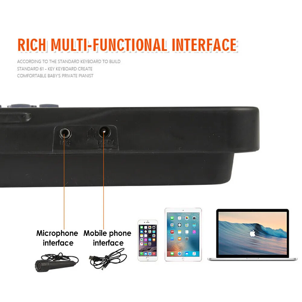 Kids 61-Key Portable Electronic Keyboard Piano Educational Toy