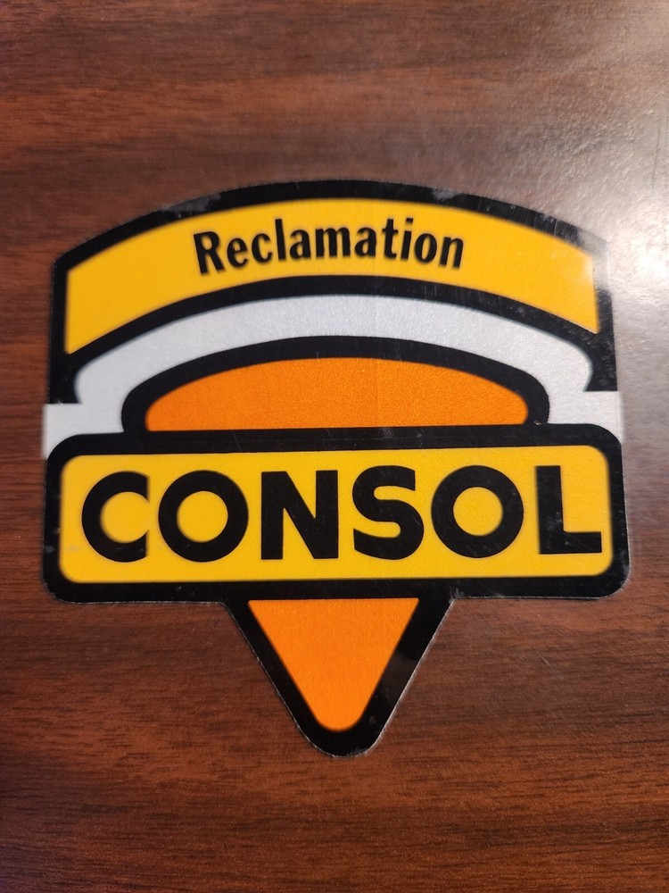RECLAMATION SHIELD WHITE BACK CONSOL COAL MINING STICKER