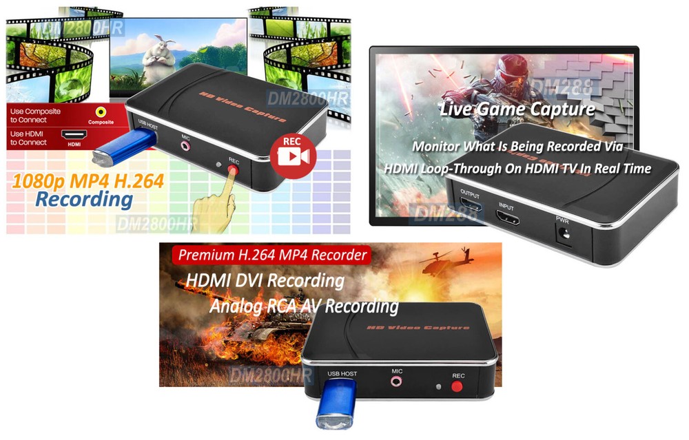 Premium HD/SD MPEG4 Video Recorder With HD 1080P RCA AV Input Software Editor