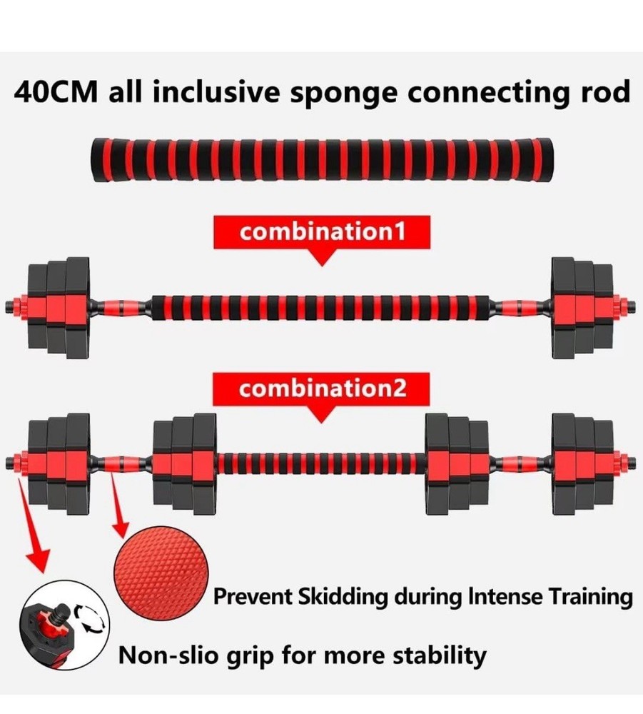 Adjustable Weights Dumbbells Set, Non-Rolling Adjustable Dumbbell Set