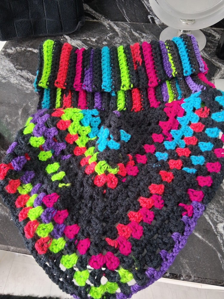 Multi Color Crochet Handmade Ribbed Cowl