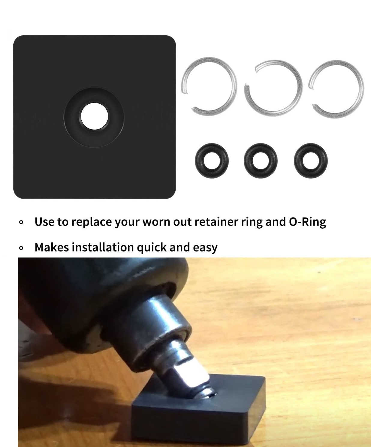 3 Sets 3/8" Impact Wrench Retaining Ring Clip with O-Ring for Milwaukee Type