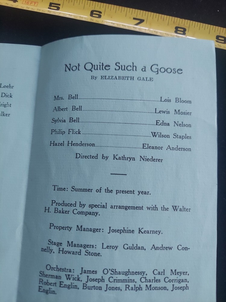 Graduating Class 1929 Stillwater MN. Class Night Excersises Program