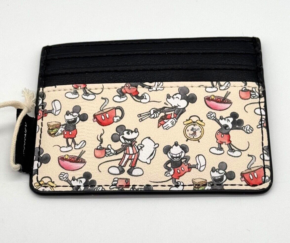 Loungefly Disney Mickey Mouse Foodie AOP Cardholder NEW