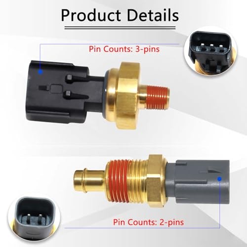 2 Pack Engine Oil Pressure Sensor Sender Switch & Coolant Temperature Sensor