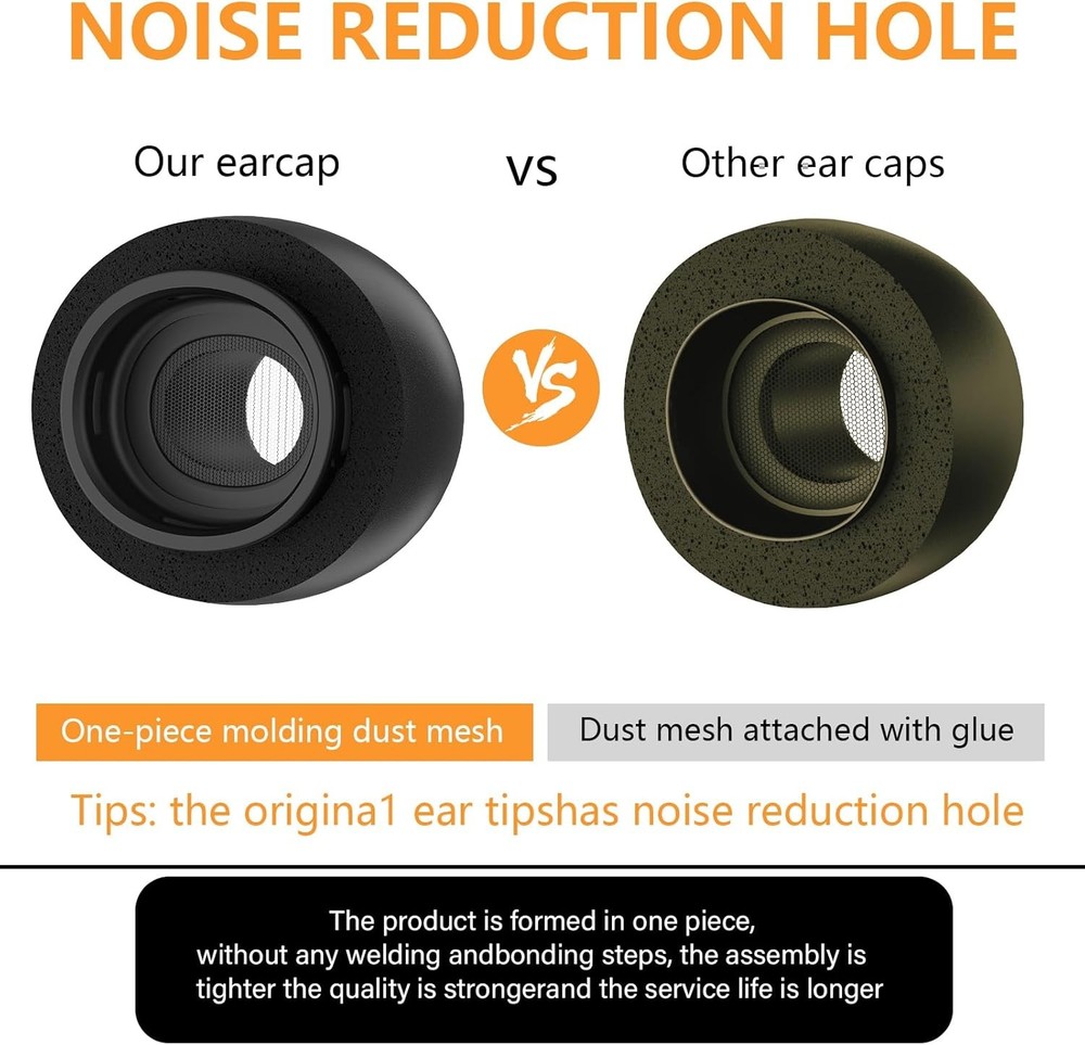Memory Foam Replacement Ear Tips Compatible with AirPods Pro 2nd/1st Generation