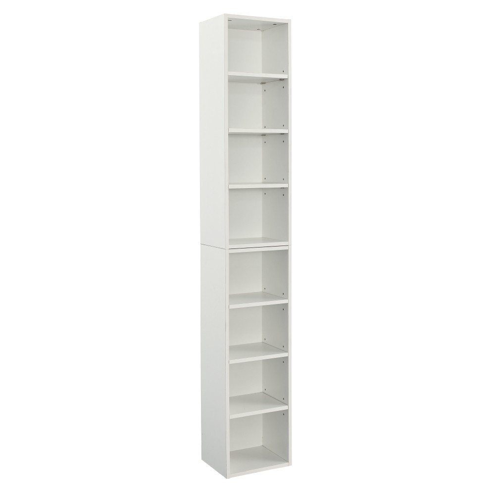 Multi-Purpose 8-Shelf Media Rack -Adjustable Bookcase,Slim Storage,Home Office