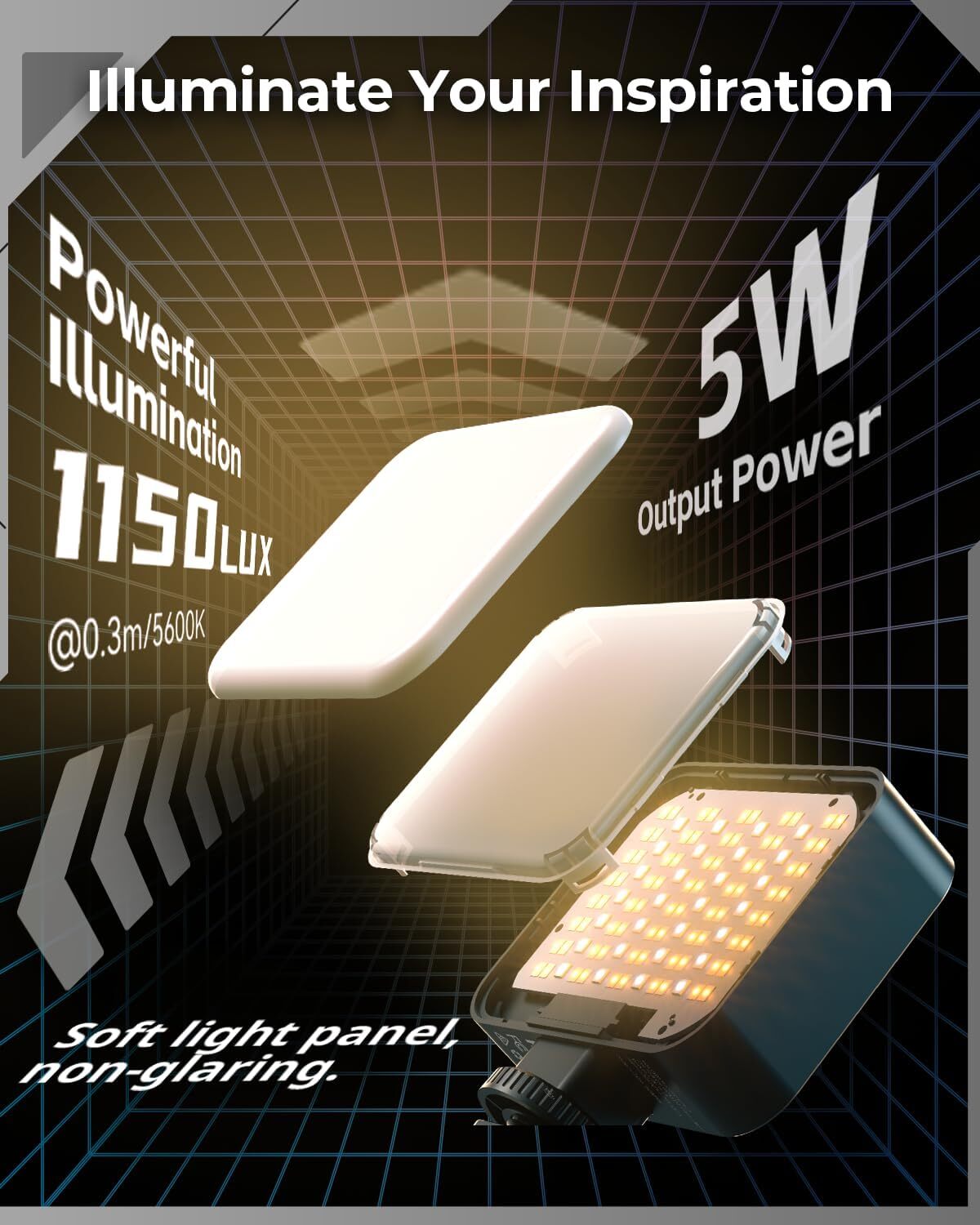 SmallRig Vibe P108 Pro RGB Video Light,Portable Led Camera Light for Photography