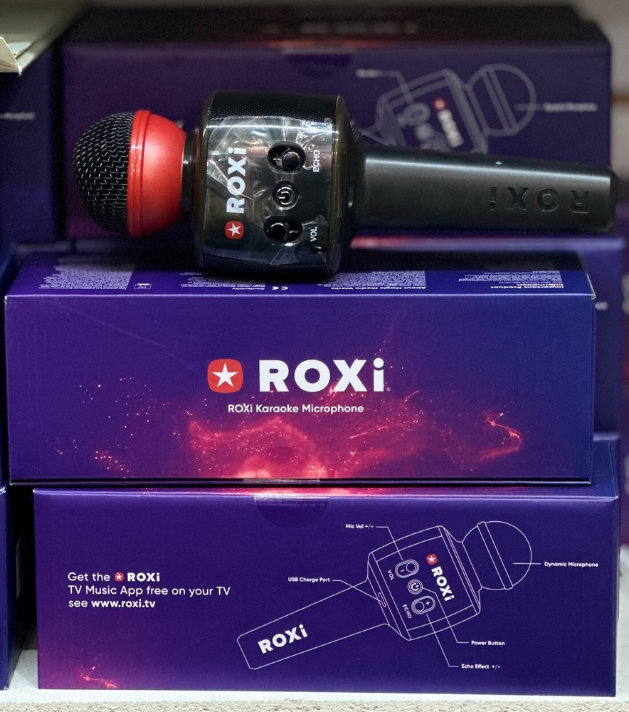 ROXi Karaoke Wireless Rechargeable Dynamic Microphone, Black